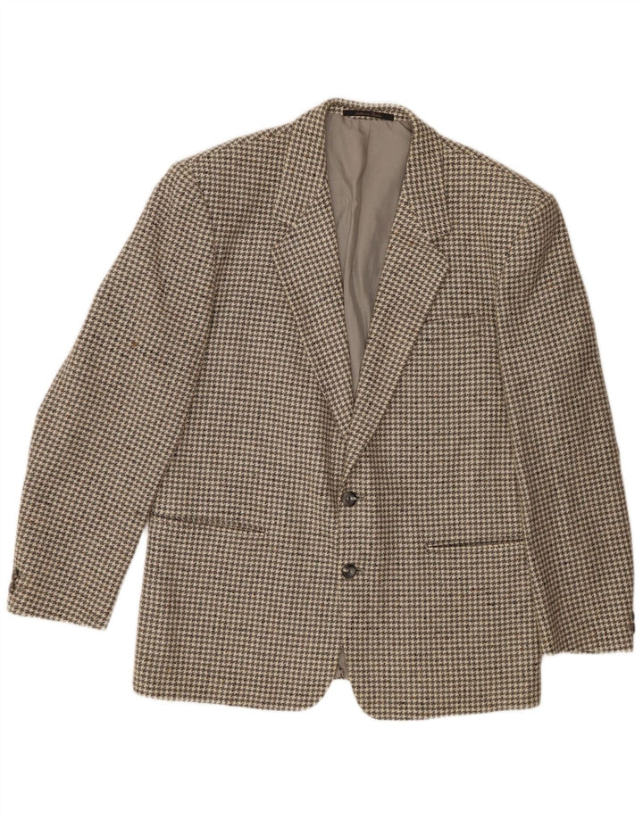 Division Vogue Herre 2 Button Blazer Jacket UK 38 Medium Grey Houndstooth