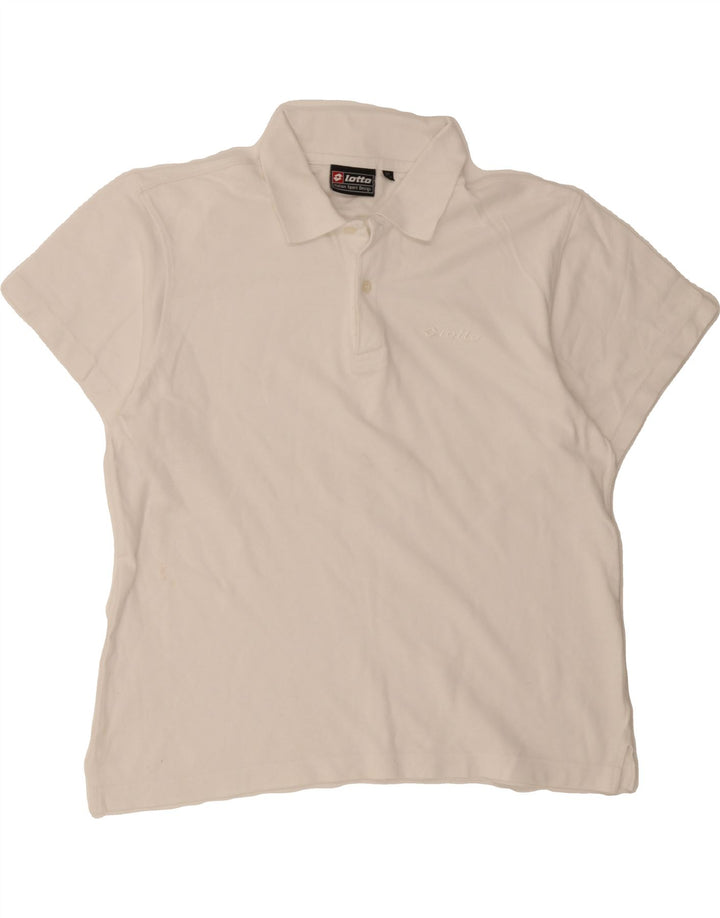 LOTTO Mens Polo Shirt XL White Vintage Lotto and Second-Hand Lotto from Messina Hembry 