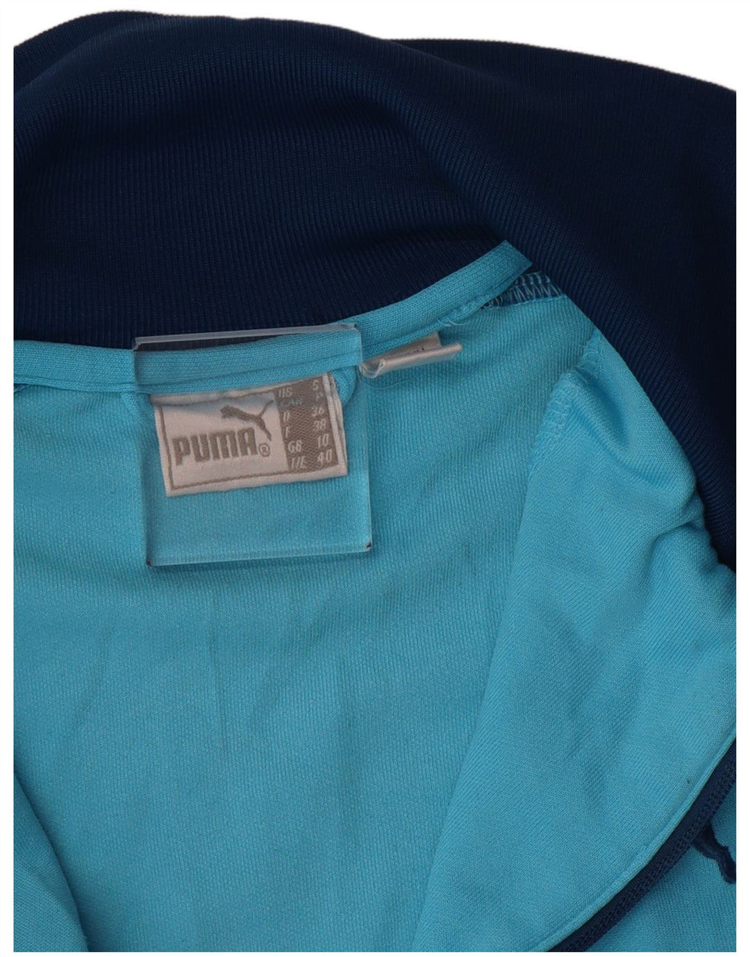 PUMA Womens Crop træningsdragt topjakke UK 10 Small Blue Colourblock