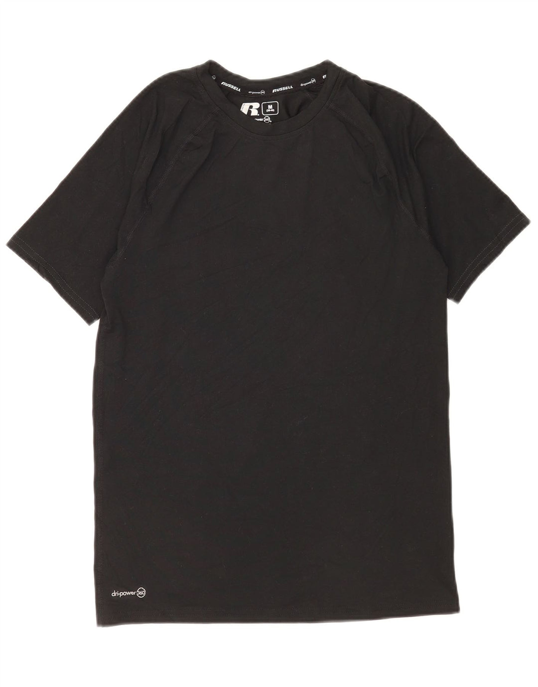 Russell Athletic Herre Dri-Power T-Shirt Top UK 38/40 Medium Sort Polyester