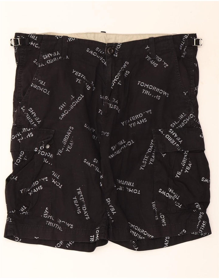 CARHARTT Grafiske Cargo Shorts til mænd W34 Stor sort bomuld