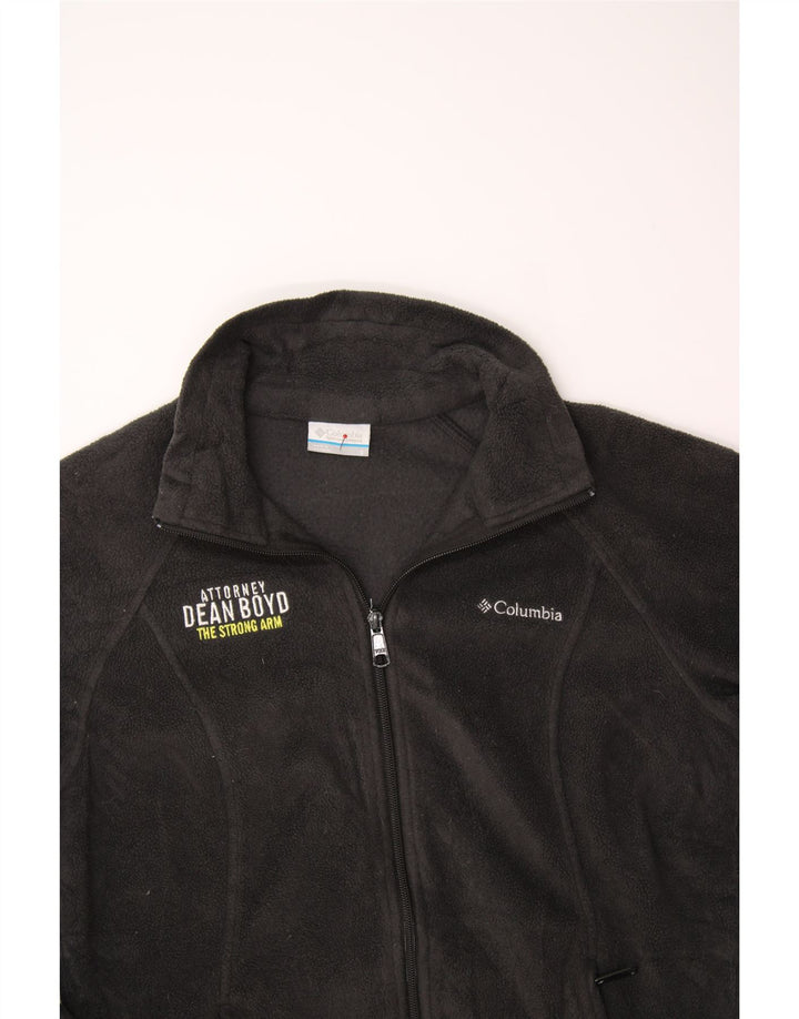COLUMBIA Mens Fleece Jacket UK 36 Small Black Polyester Vintage Columbia and Second-Hand Columbia from Messina Hembry 