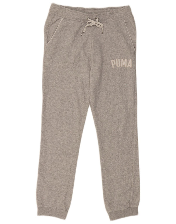 Puma Womens Graphic Tracksuit Trousers Joggers UK 12 Medium Grey Cotton
