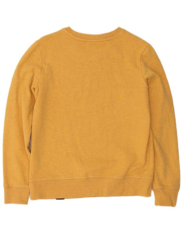 Superdry Womens Oversized Sweatshirt Jumper UK 8 Lille gul bomuld