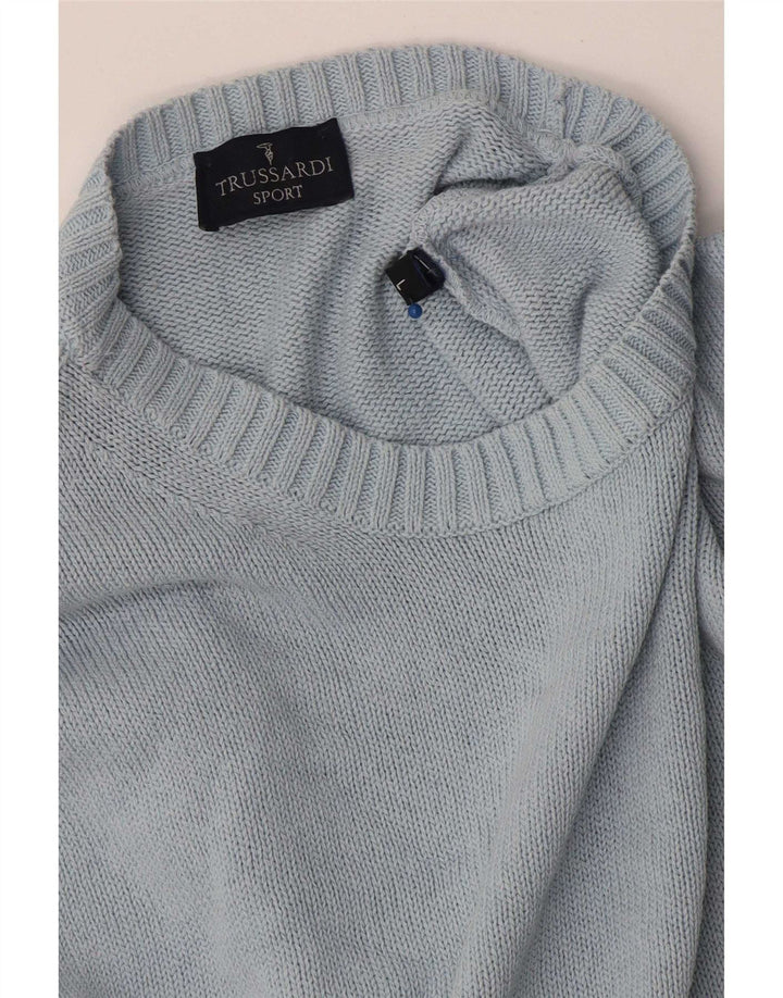 Trussardi Herre Crew Neck Jumper Sweater Large Blue