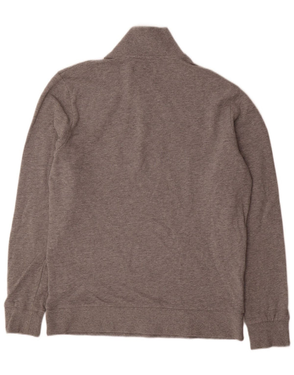 Jack & Jones Herre Grafisk Zip Neck Sweatshirt Jumper Large Grå Flecked