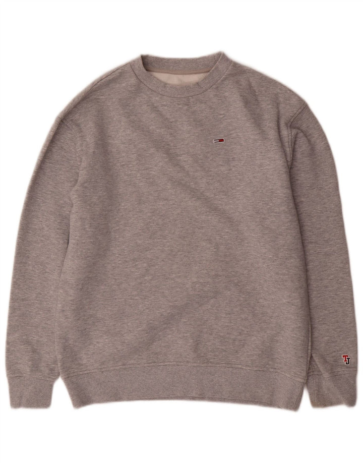 TOMMY HILFIGER Sweatshirt til mænd XS Grå Flecked Bomuld