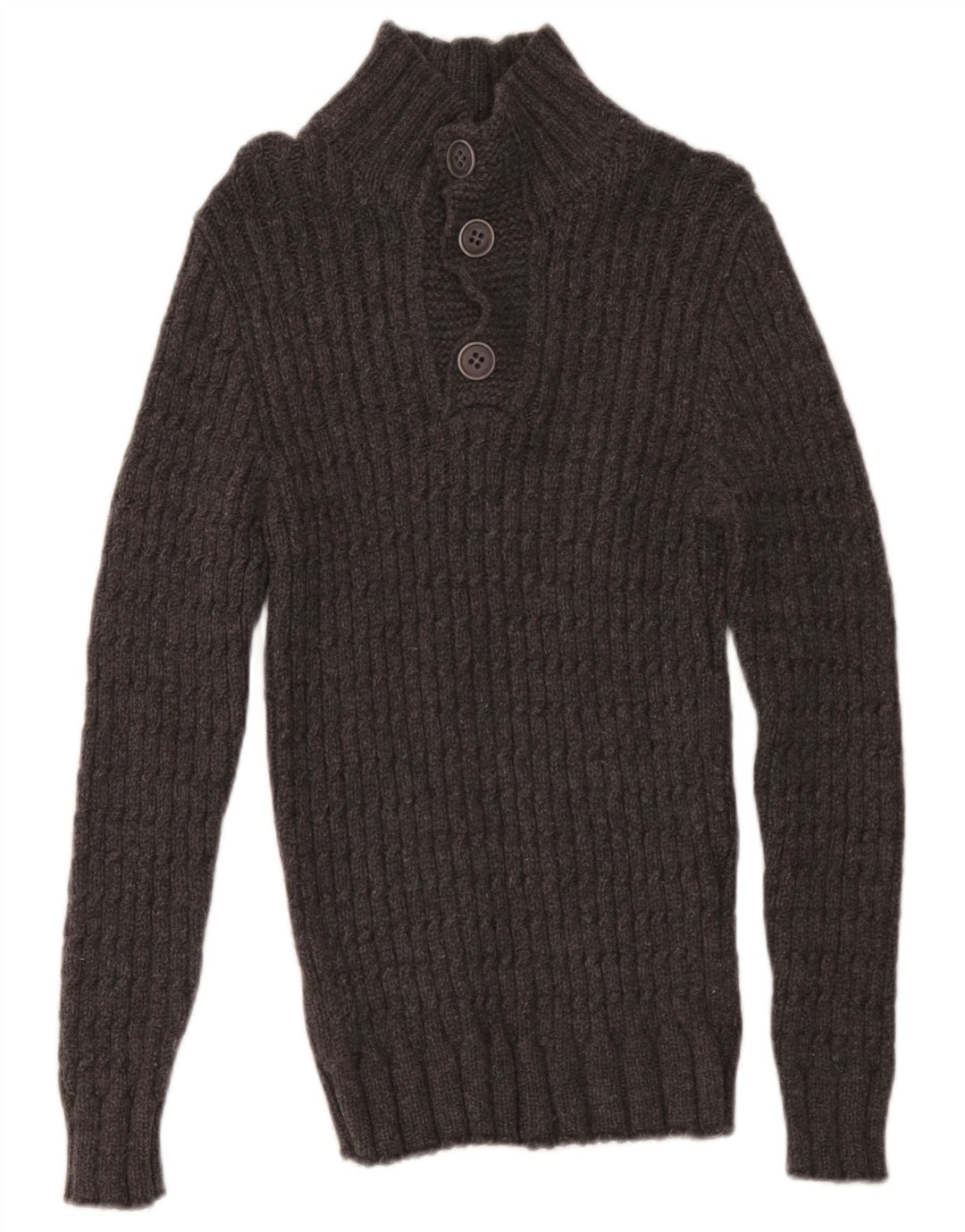 Alpha Massimo Rebecchi Herre Button Neck Jumper Sweater IT 48 Medium Grey