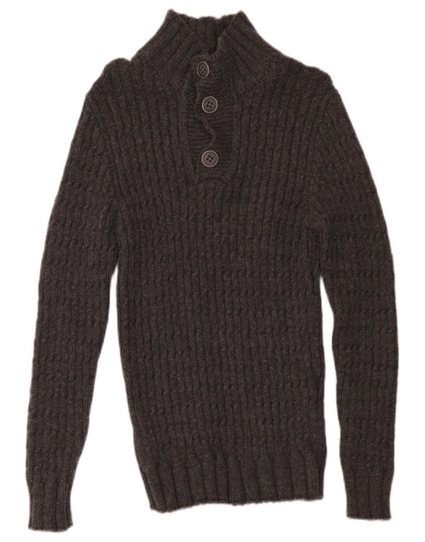Alpha Massimo Rebecchi Herre Button Neck Jumper Sweater IT 48 Medium Grey