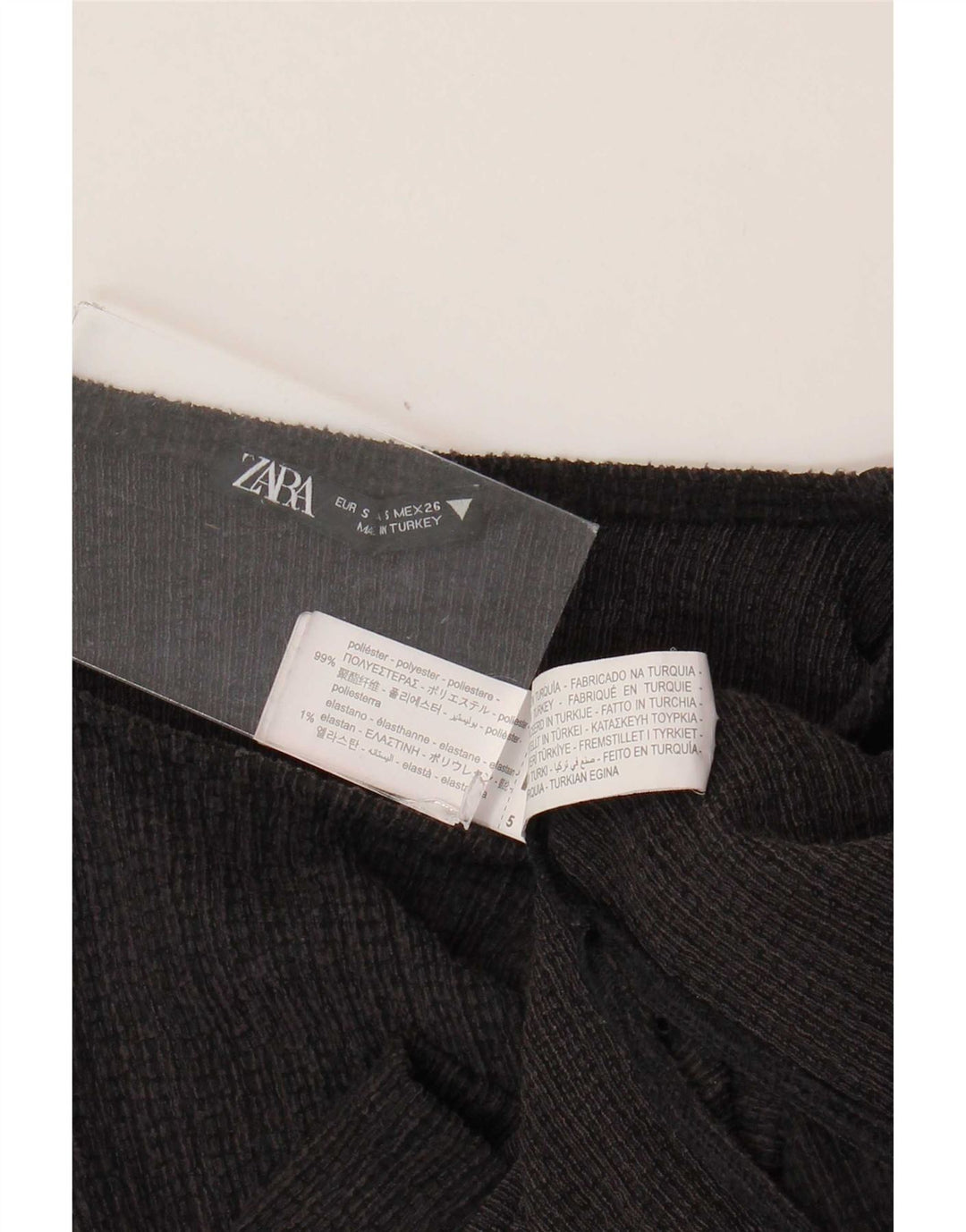 Zara Dametop Langærmet UK 10 Lille Sort Polyester