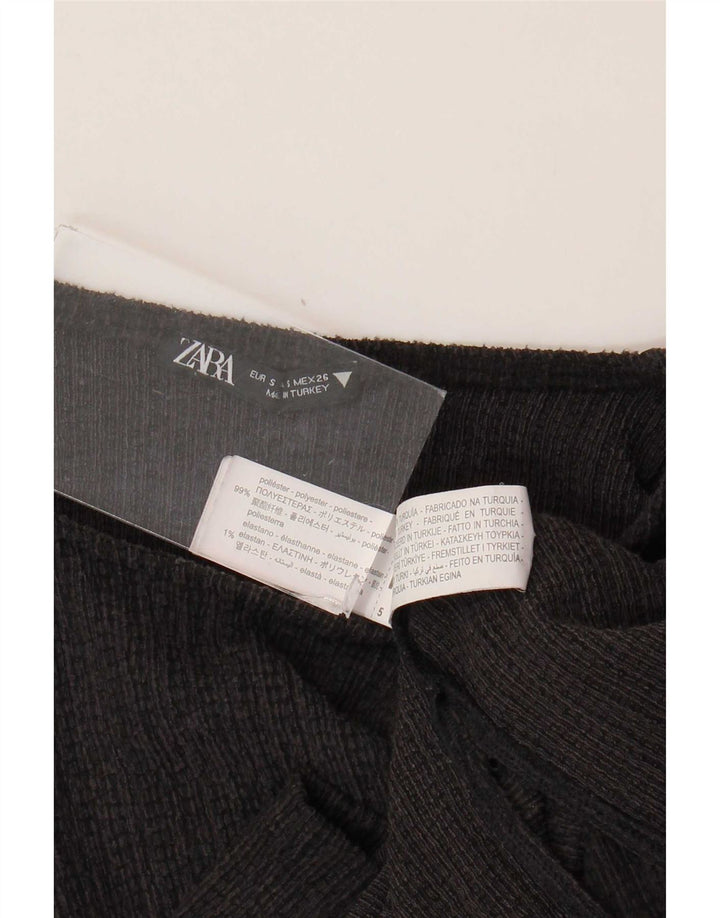 Zara Dametop Langærmet UK 10 Lille Sort Polyester