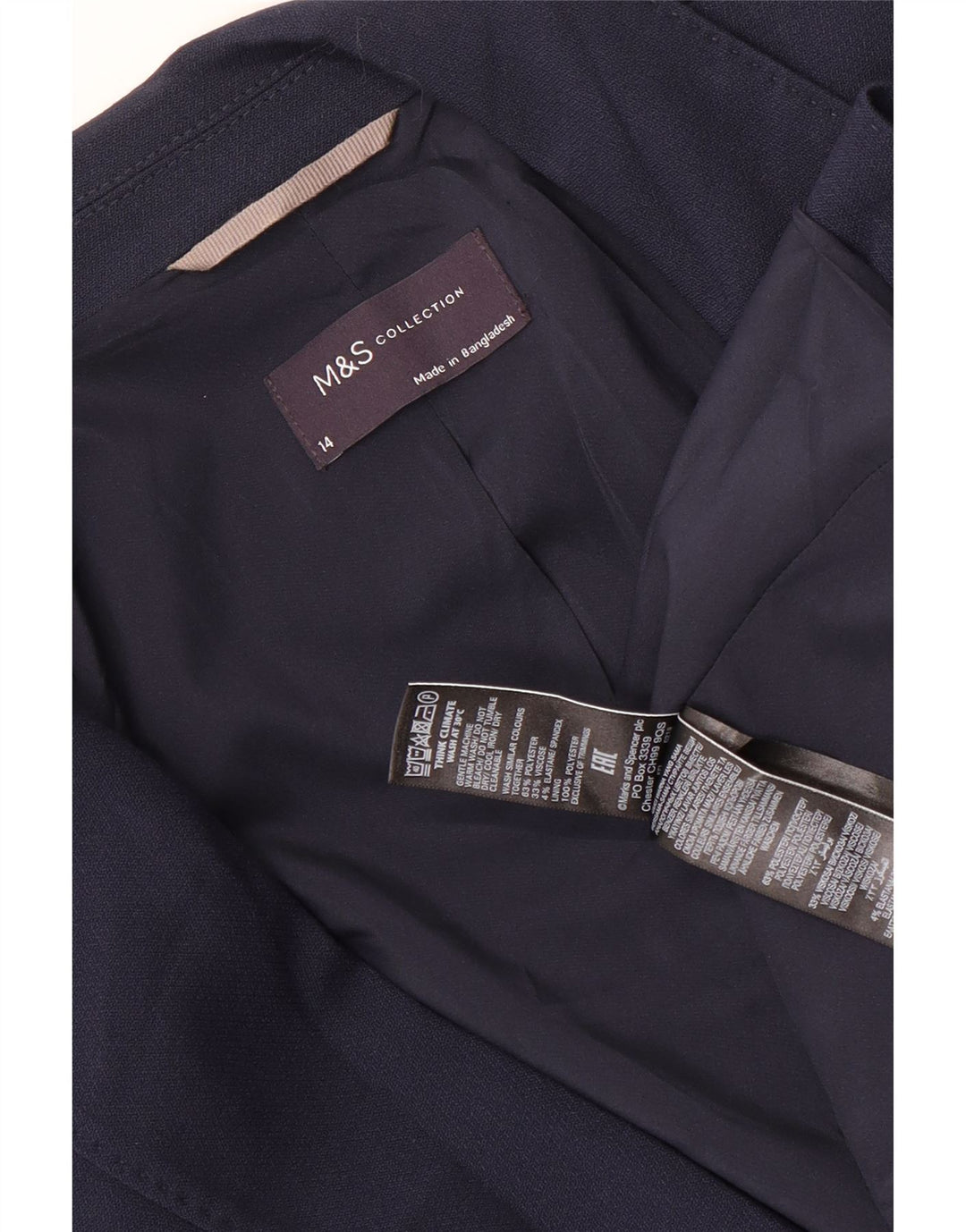 Marks & Spencer Dame 1 Knap Blazer Jacket UK 14 Large Navy Blue