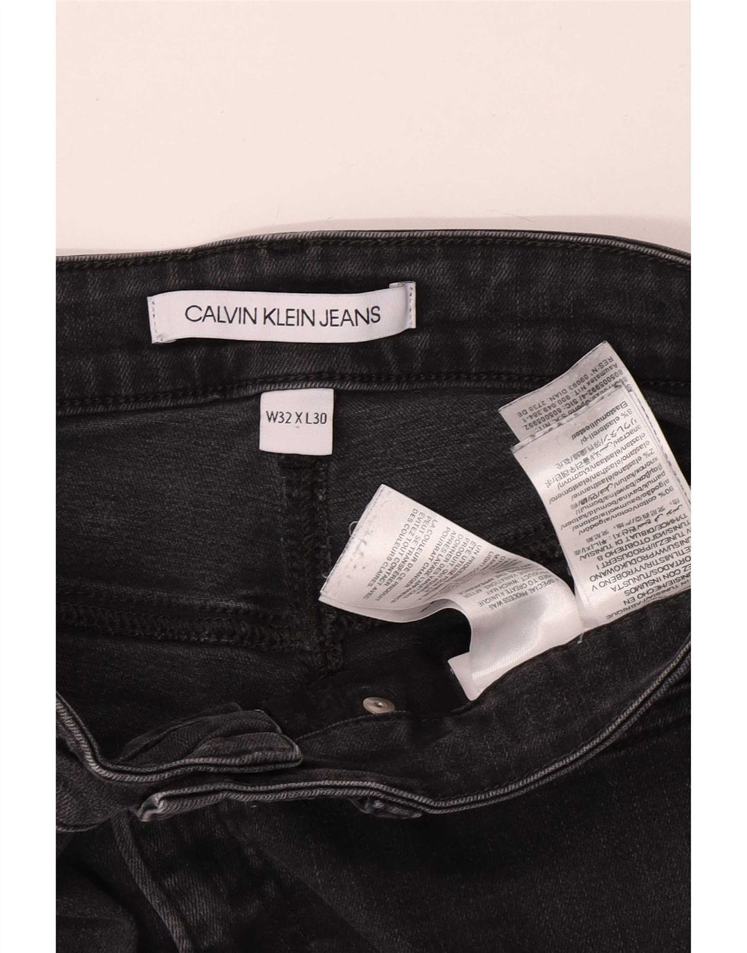 Calvin Klein Herre Slim Jeans W32 L27 Grå Bomuld