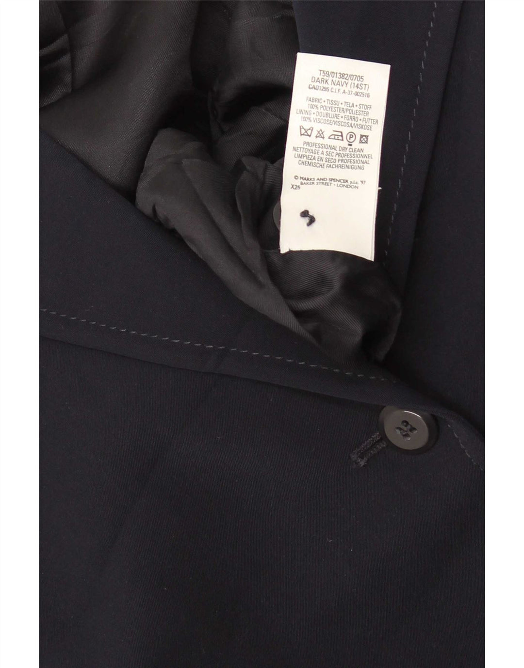 Marks & Spencer Dame St. Michael Overfrakke UK 14 Large Navy Blue Polyester