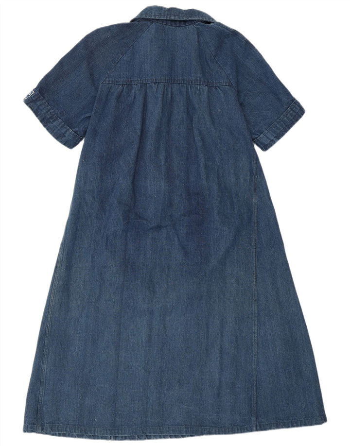 VINTAGE Dame Denim Kjole UK 12 Medium Blue