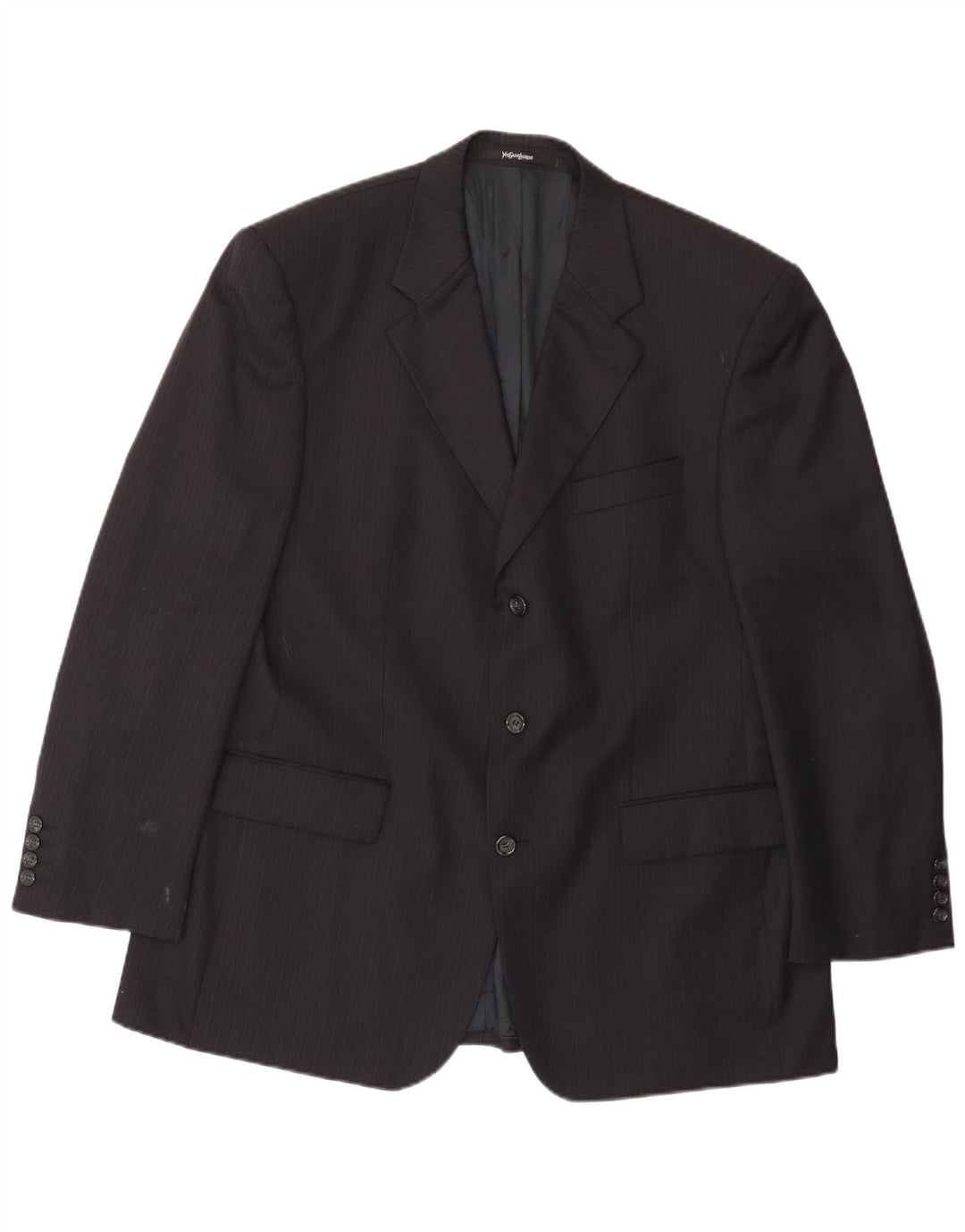 Yves Saint Laurent Herre Blazer Jacket IT 54 2XL Navy Blue Nålestribe