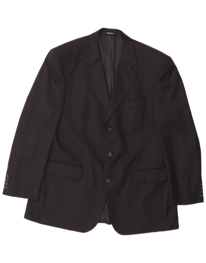 Yves Saint Laurent Herre Blazer Jacket IT 54 2XL Navy Blue Nålestribe