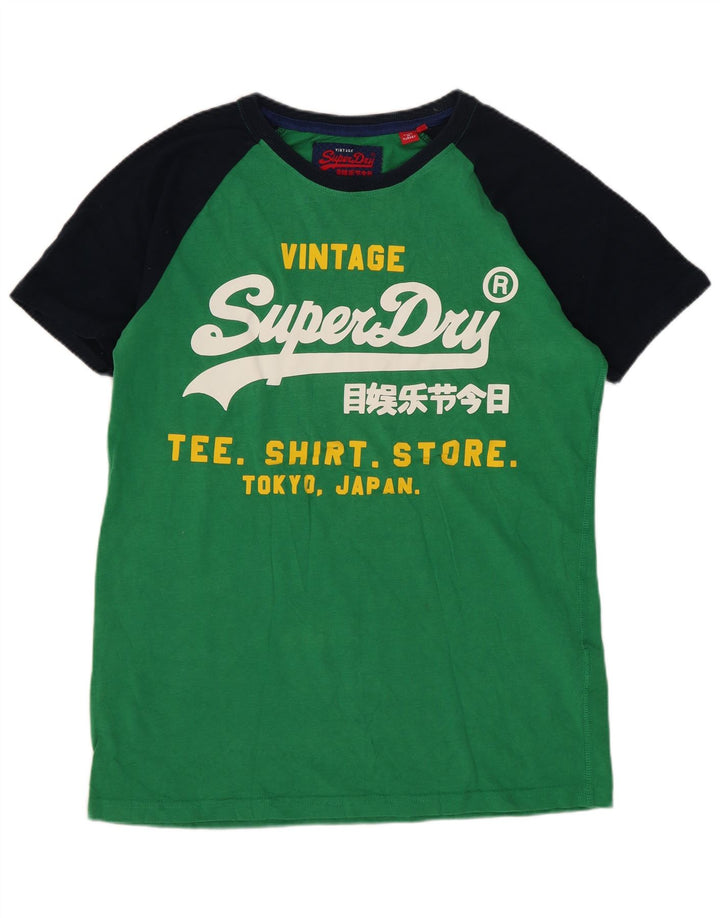Superdry Herre grafisk T-shirt Top Lille grøn bomuld
