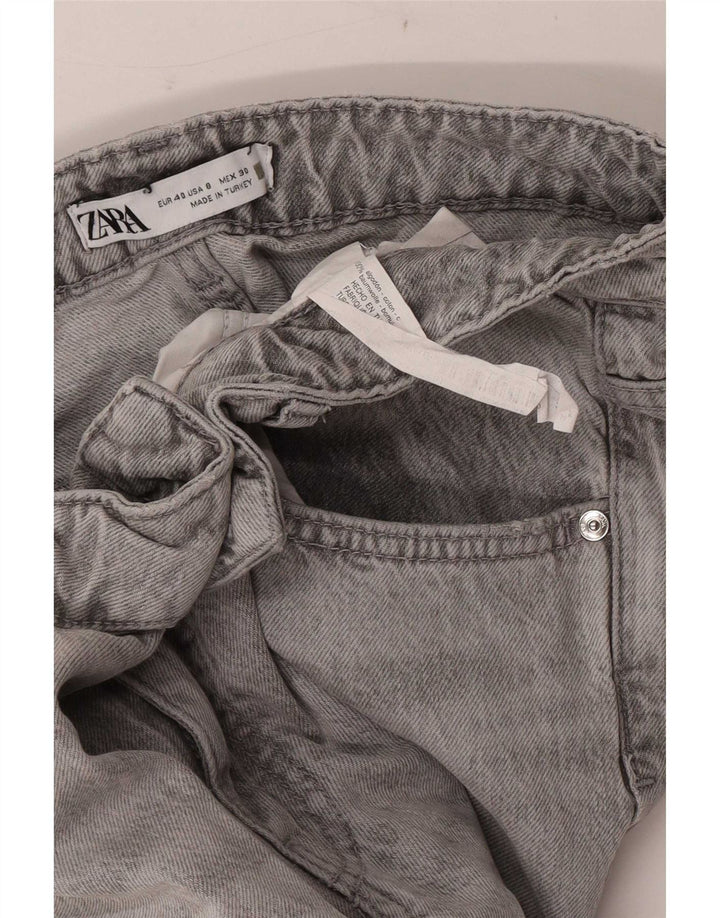 Zara Dame Distressed Tapered Jeans EU 40 Medium W30 L29 Grå Bomuld