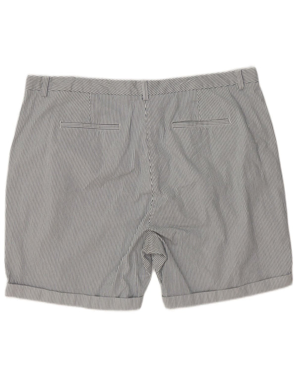 Marks & Spencer Chino-shorts til kvinder UK 22 2XL W44 Hvid nålestribet bomuld