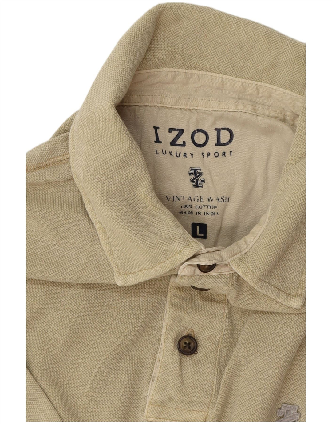 IZOD Poloskjorte til mænd Stor beige bomuld