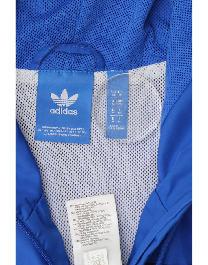 Adidas Regnjakke med hætte til mænd UK 38 Medium Blue Colourblock Polyester