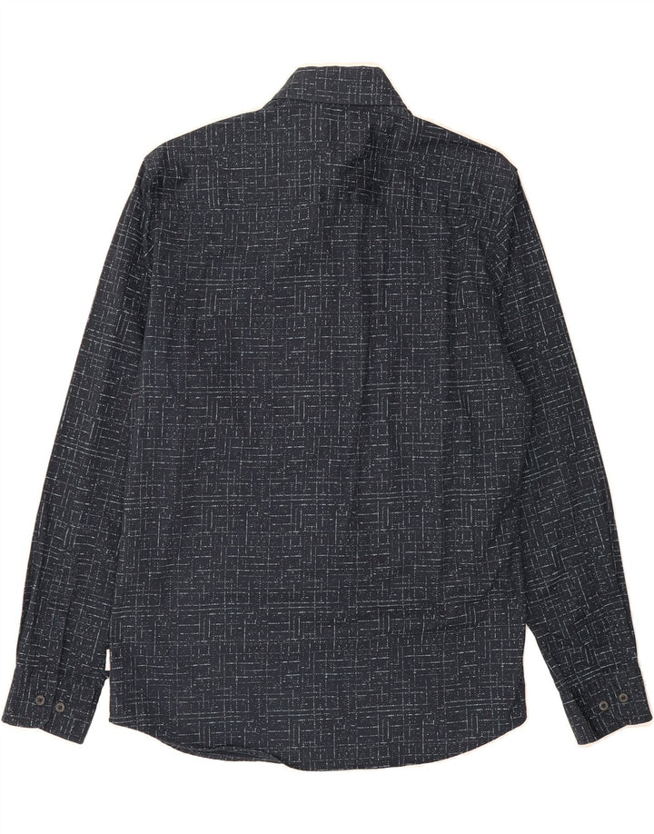 JACK & JONES Mens Slim Fit Shirt Small Navy Blue Check Cotton Vintage Jack & Jones and Second-Hand Jack & Jones from Messina Hembry 