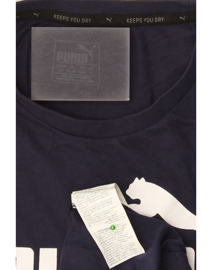 PUMA Grafisk T-shirt til mænd, lille marineblå bomuld