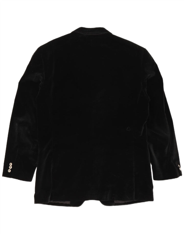 Versace Herre 4 Button Velvet Blazer Jacket IT 52 XL Sort Bomuld