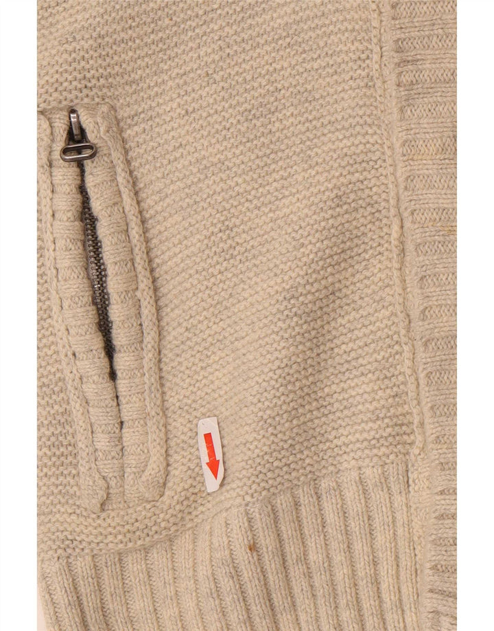 Superdry Herre cardigan sweater Medium Beige Bomuld