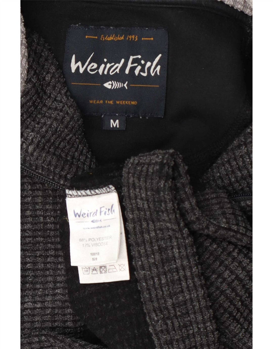 Weird Fish Herre lynlås hals Fleece Jumper Medium Grå Colourblock Polyester
