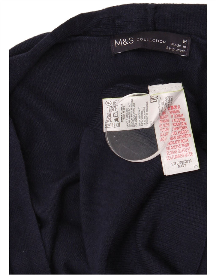 Marks & Spencer Dame Longline Cardigan Sweater UK 14 Medium Navy Blue