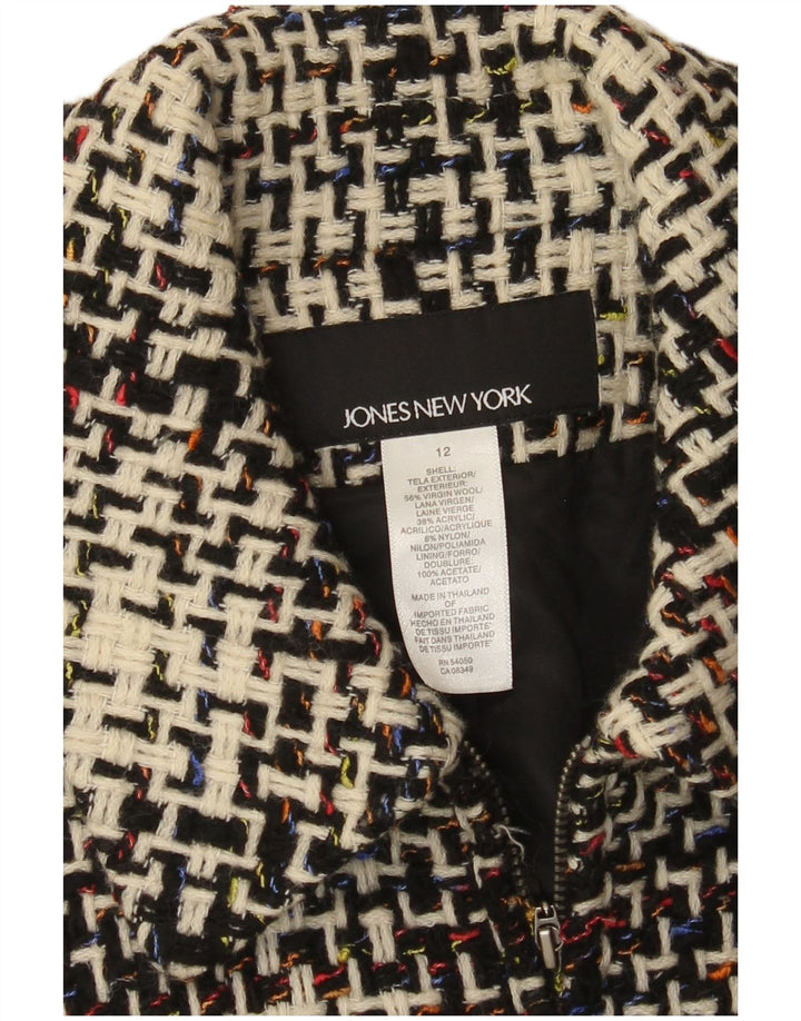 Jones New York Dame Blazer Jacket UK 12 Medium Flerfarvet Geometrisk