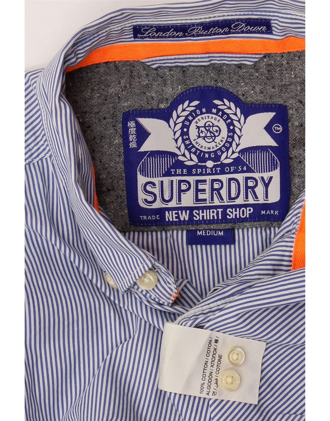 SUPERDRY Herreskjorte Medium Blue Pinstripe Cashmere