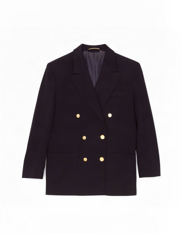 Marks & Spencer Dame Dobbeltradet Blazer Jacket UK 16 Large Navy Blue