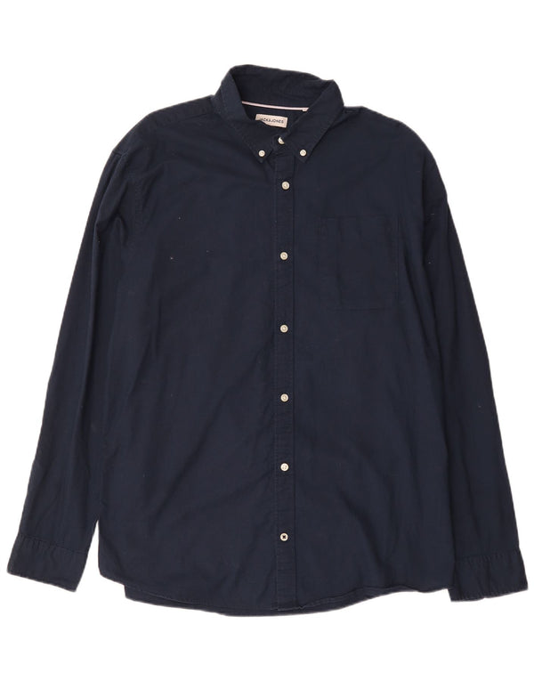 Jack & Jones herreskjorte 2XL marineblå bomuld