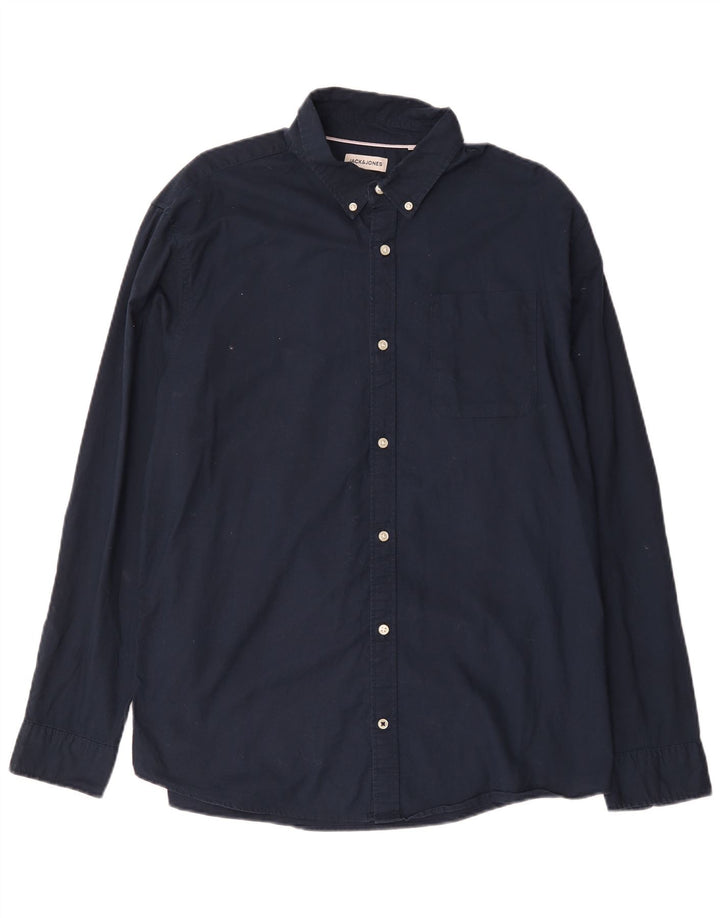 Jack & Jones herreskjorte 2XL marineblå bomuld