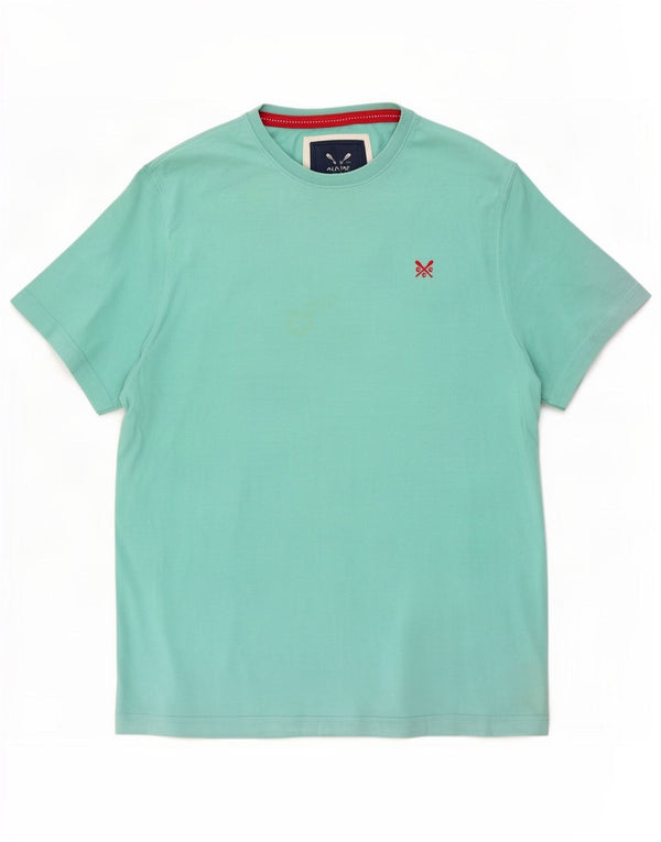 Crew Clothing Herre T-shirt Top Stor turkis bomuld