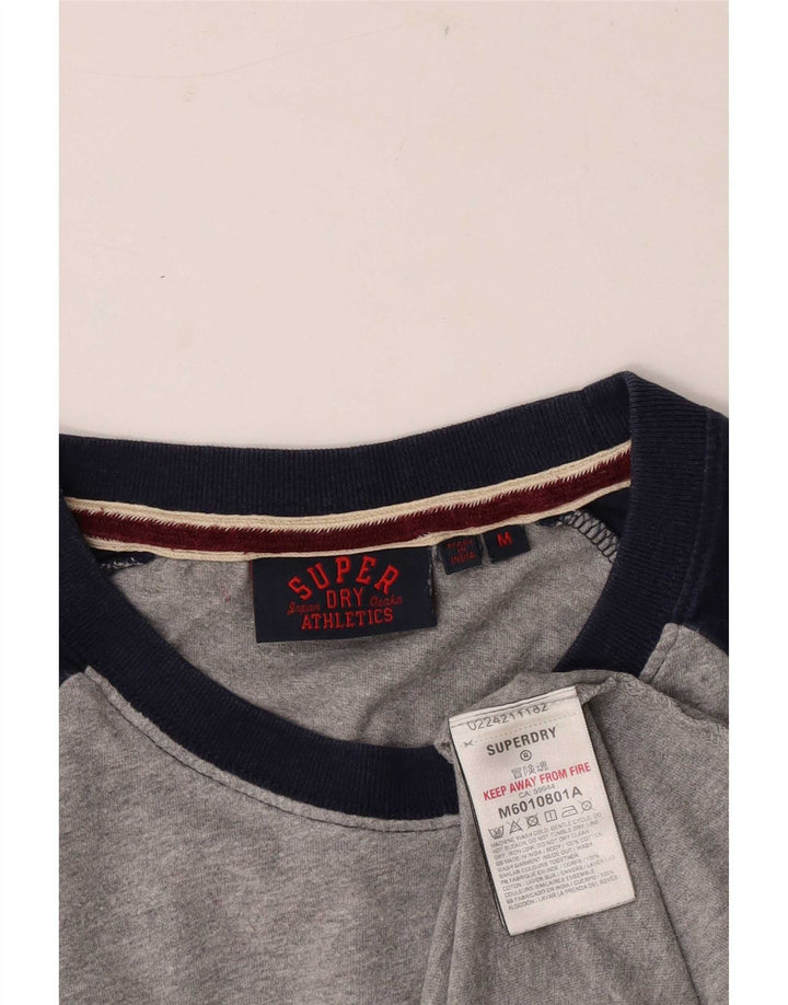Superdry Herre Top Langærmet Medium Grey Colourblock Bomuld