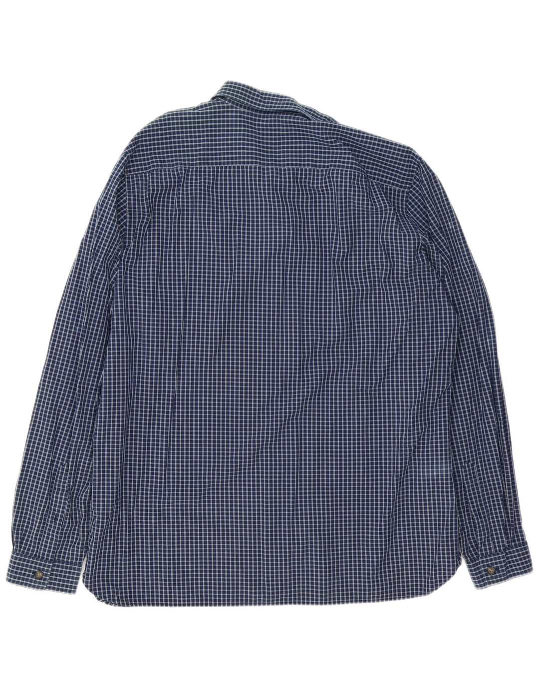 Lacoste Herre Slim Fit Skjorte Størrelse 45 2XL Marineblå ternet bomuld