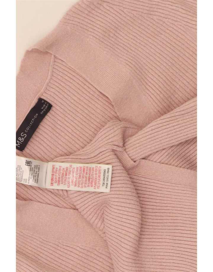 Marks & Spencer Dame V-hals sweater UK 14 Large Pink Viscose