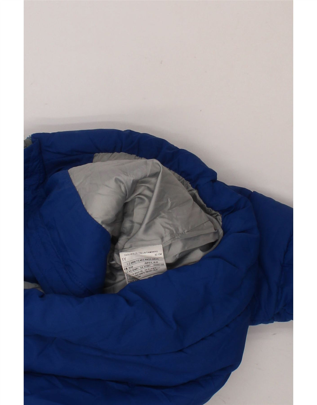 BENETTON Baby Boys Hooded Padded Jacket 12-18 Months Blue Polyester Vintage Benetton and Second-Hand Benetton from Messina Hembry 