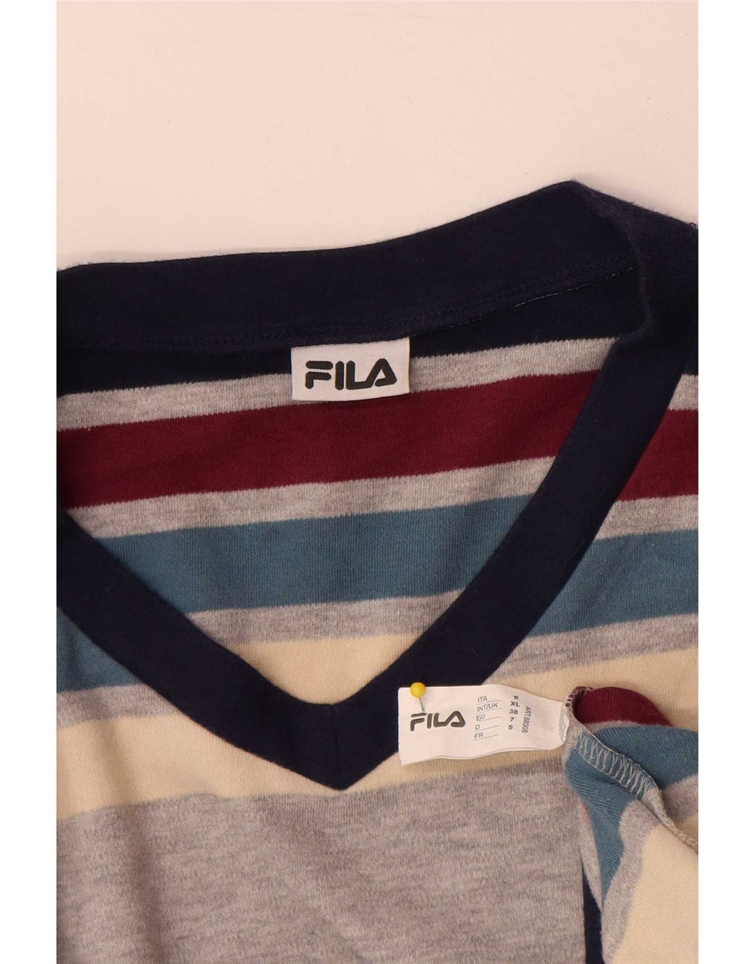 Fila Herre Top Langærmet XL Flerfarvet Stribet Bomuld