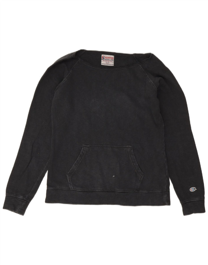 Champion Womens Heritage Oversized Sweatshirt Jumper UK 10 Small Black
