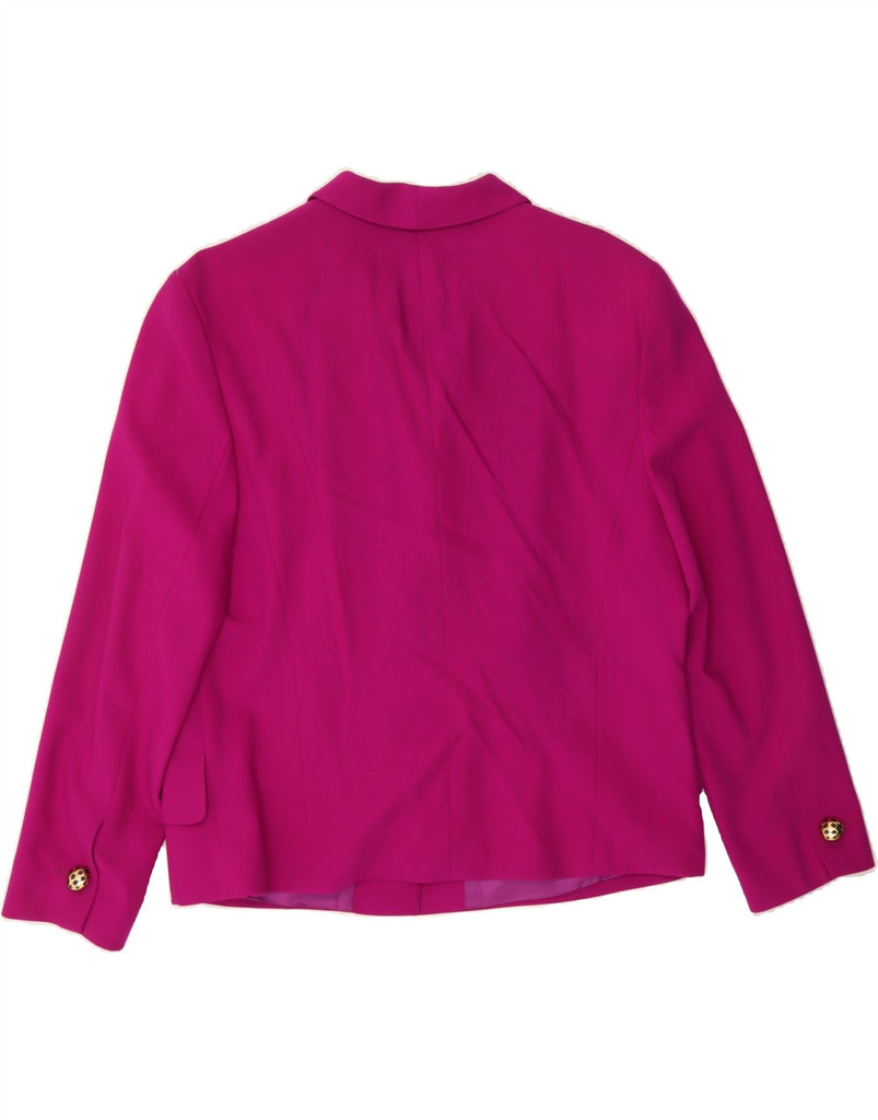 LOUIS FERAUD Womens 4 Button Blazer Jacket UK 20 2XL Pink Wool Vintage Louis Feraud and Second-Hand Louis Feraud from Messina Hembry 