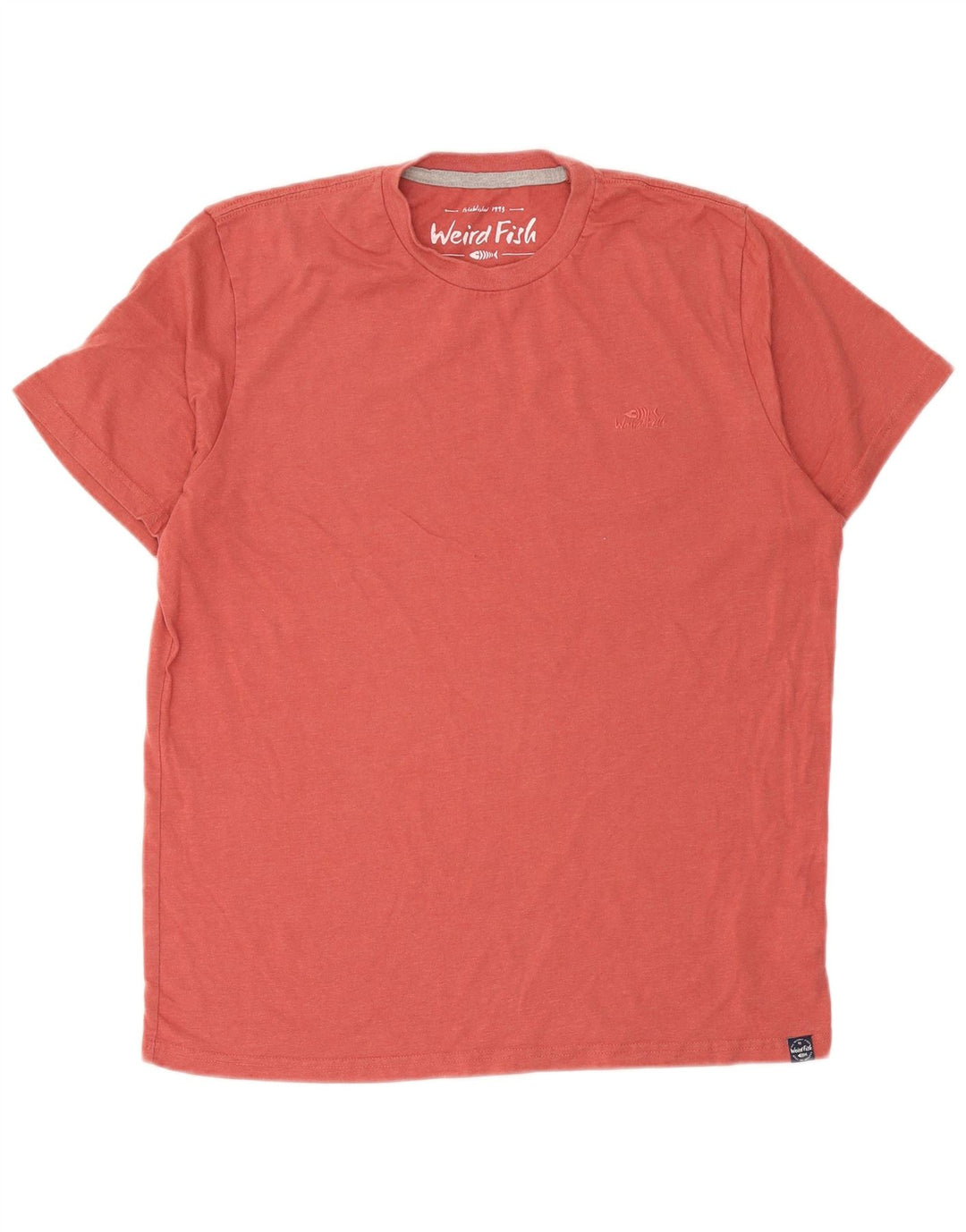 Weird Fish Herre T-Shirt Top Stor Pink Bomuld