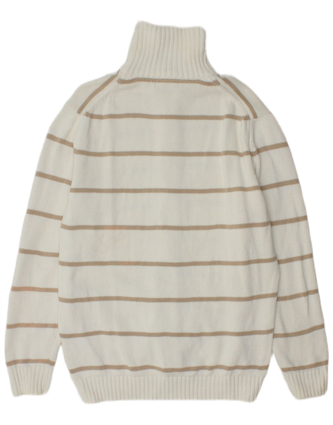 Zara Herre Cardigan Sweater med lynlås XL Hvidstribet bomuld