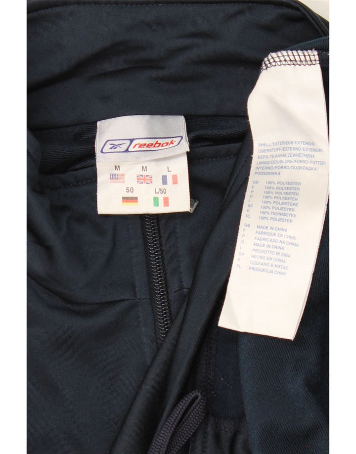REEBOK Mens Graphic Full Tracksuit Medium  Navy Blue Polyester Vintage Reebok and Second-Hand Reebok from Messina Hembry 
