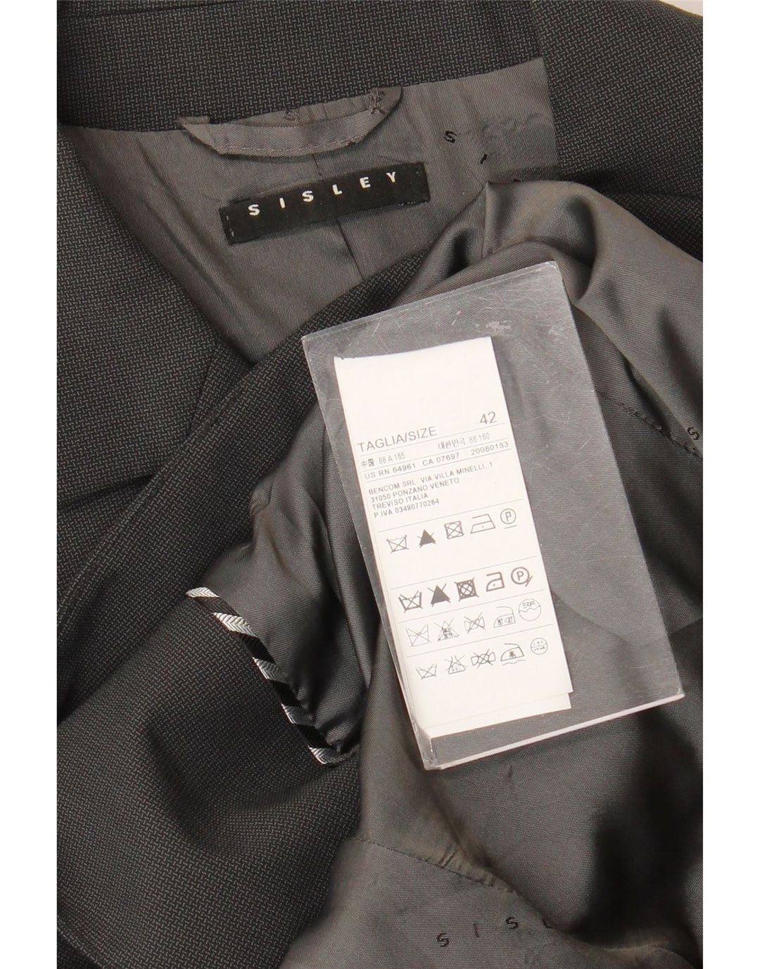 Sisley Dame 2 Button Blazer Jacket IT 42 Medium Grey Polyester