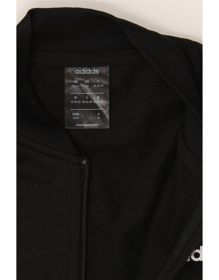 ADIDAS Womens Tracksuit Top Jacket UK 4/6 XS Black Polyester Vintage Adidas and Second-Hand Adidas from Messina Hembry 